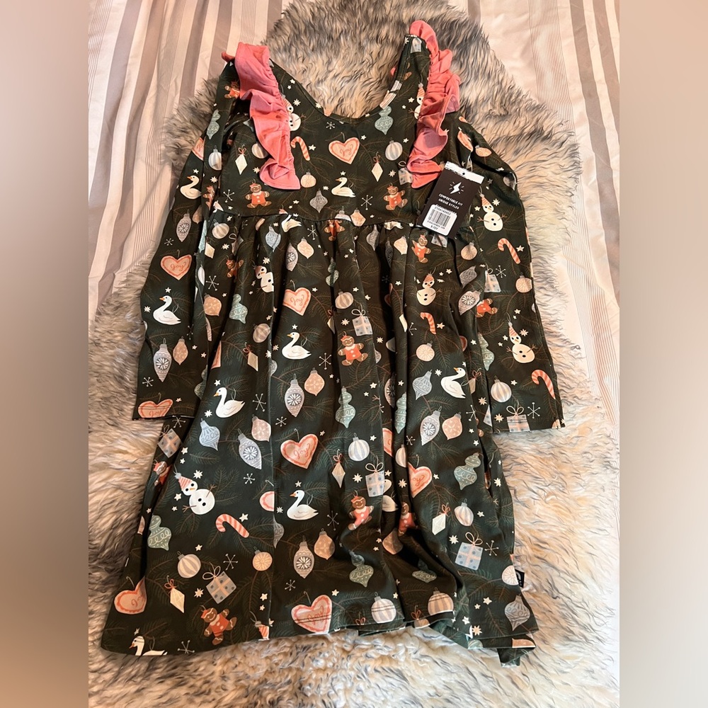 Girls Rags Christmas 9/10 NWT Dress Green and Peach